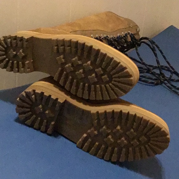 H&M knee high lace up real Suede Tan Boots - Picture 6 of 11